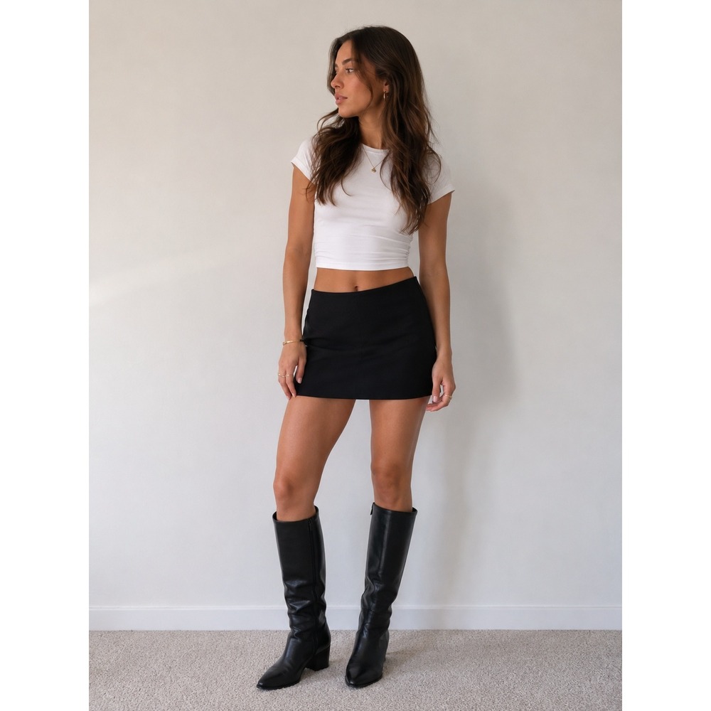 Forever 21 Womens Mini Skirt Small Black Y2K Coquette Going Out Indie Sleaze